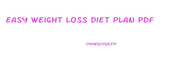 Easy Weight Loss Diet Plan Pdf