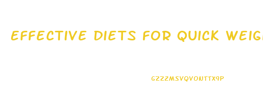 Effective Diets For Quick Weight Loss