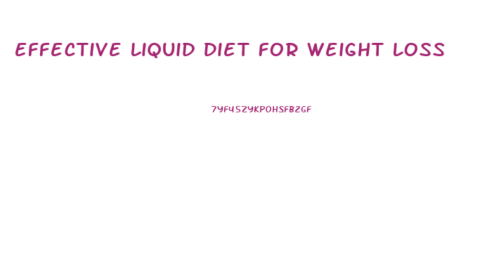 Effective Liquid Diet For Weight Loss