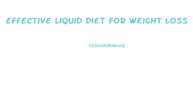 Effective Liquid Diet For Weight Loss