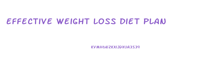 Effective Weight Loss Diet Plan