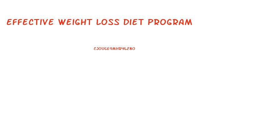 Effective Weight Loss Diet Program