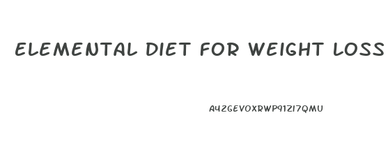 Elemental Diet For Weight Loss