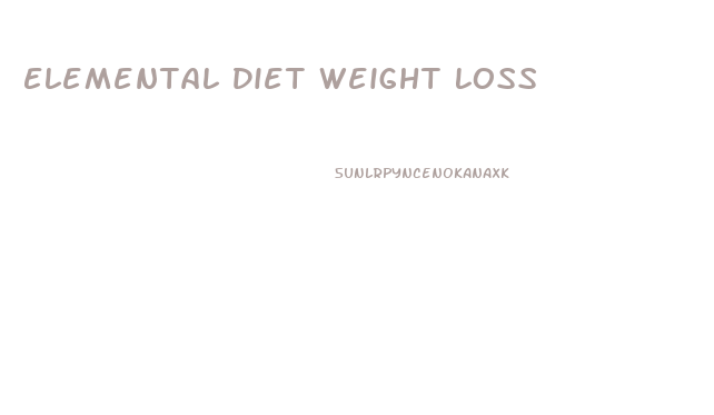 Elemental Diet Weight Loss