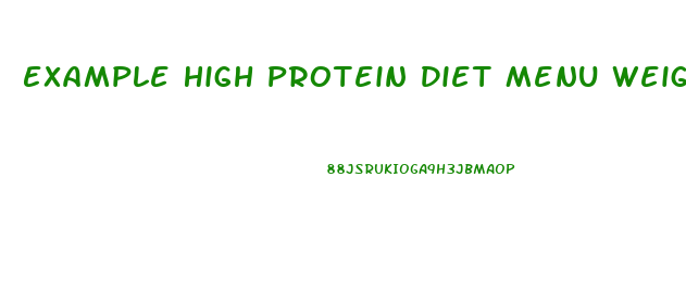 Example High Protein Diet Menu Weight Loss