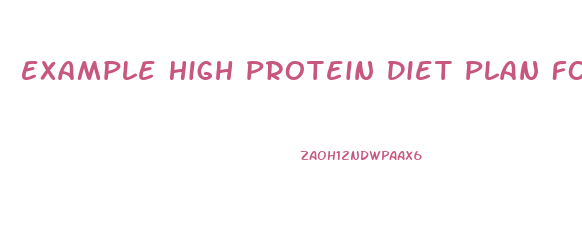 Example High Protein Diet Plan For Weight Loss