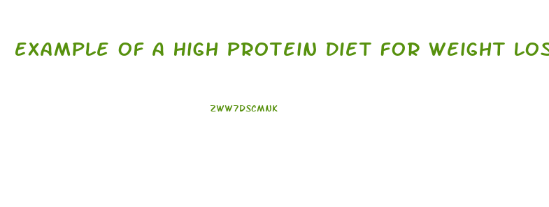 Example Of A High Protein Diet For Weight Loss