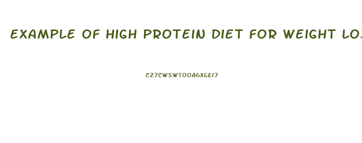 Example Of High Protein Diet For Weight Loss