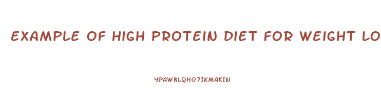 Example Of High Protein Diet For Weight Loss