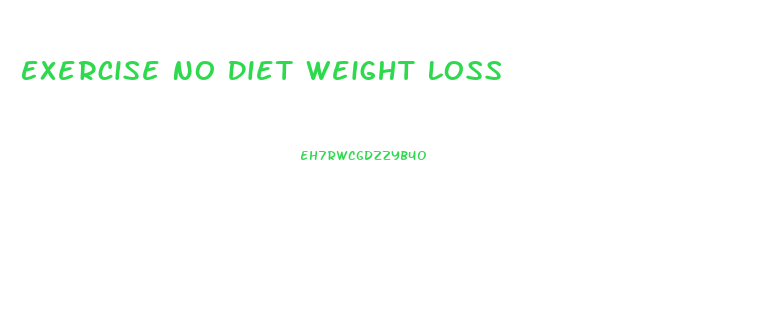 Exercise No Diet Weight Loss