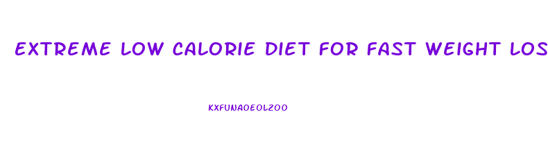 Extreme Low Calorie Diet For Fast Weight Loss