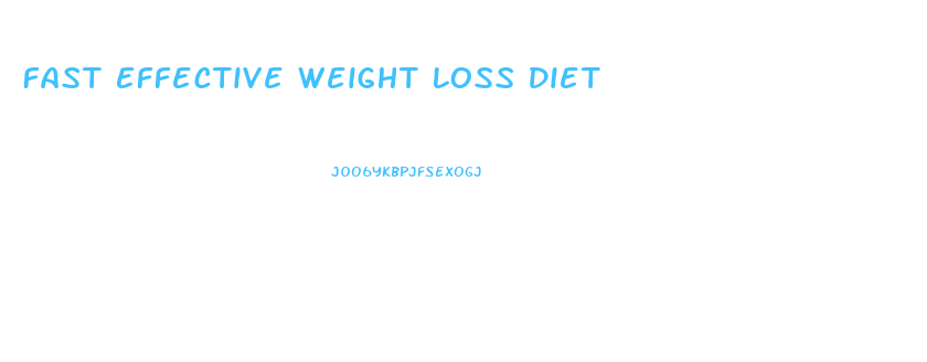 Fast Effective Weight Loss Diet