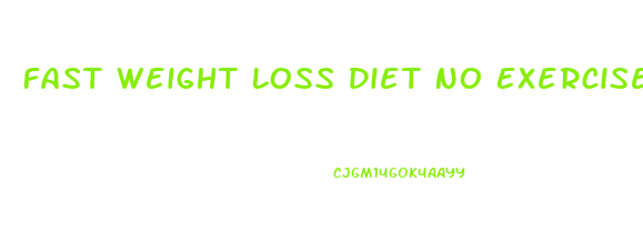 Fast Weight Loss Diet No Exercise