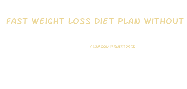 Fast Weight Loss Diet Plan Without Exercise