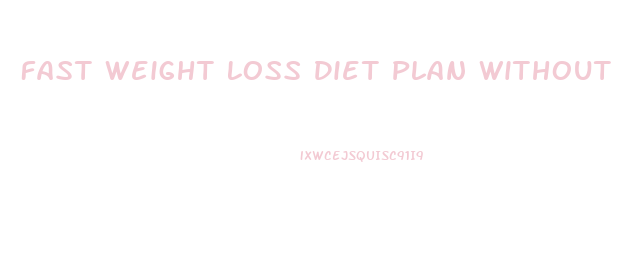 Fast Weight Loss Diet Plan Without Exercise