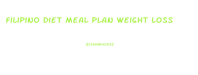 Filipino Diet Meal Plan Weight Loss