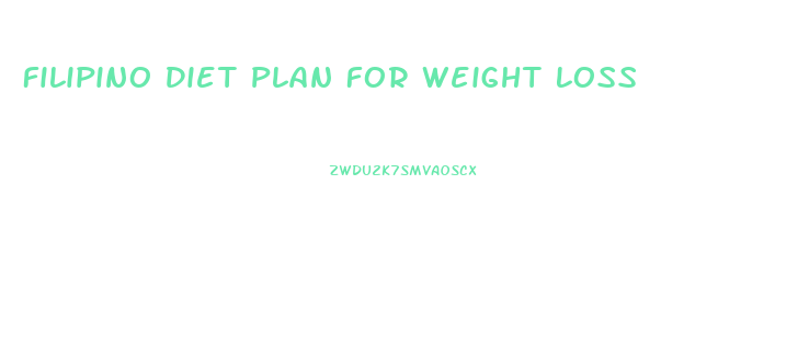 Filipino Diet Plan For Weight Loss