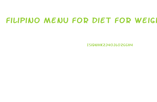 Filipino Menu For Diet For Weight Loss