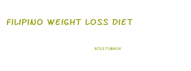 Filipino Weight Loss Diet