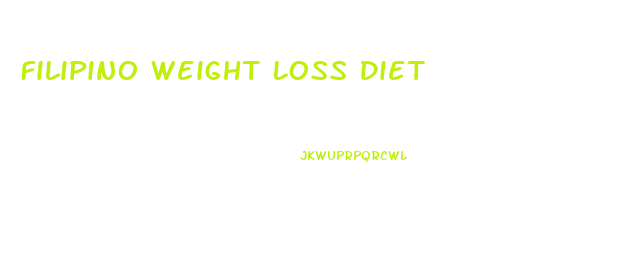 Filipino Weight Loss Diet