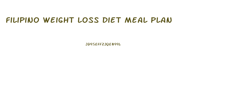 Filipino Weight Loss Diet Meal Plan