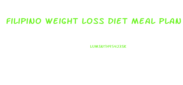 Filipino Weight Loss Diet Meal Plan