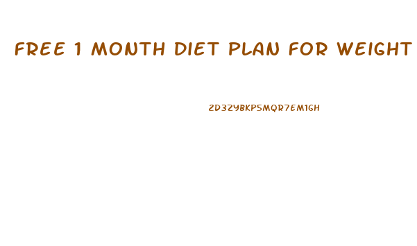 Free 1 Month Diet Plan For Weight Loss