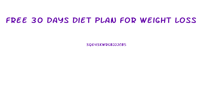 Free 30 Days Diet Plan For Weight Loss