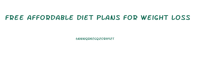 Free Affordable Diet Plans For Weight Loss