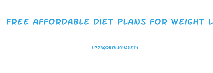 Free Affordable Diet Plans For Weight Loss