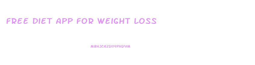 Free Diet App For Weight Loss