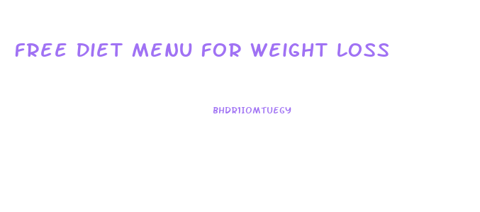 Free Diet Menu For Weight Loss