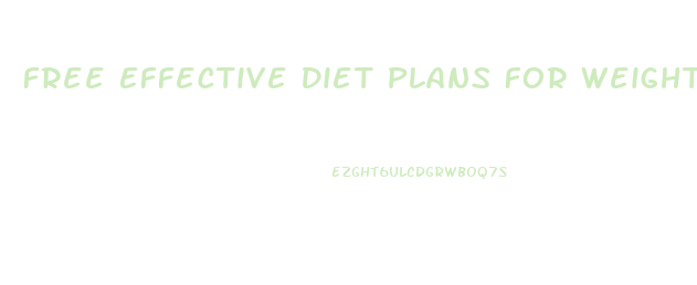 Free Effective Diet Plans For Weight Loss