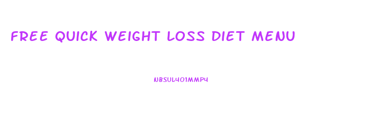 Free Quick Weight Loss Diet Menu