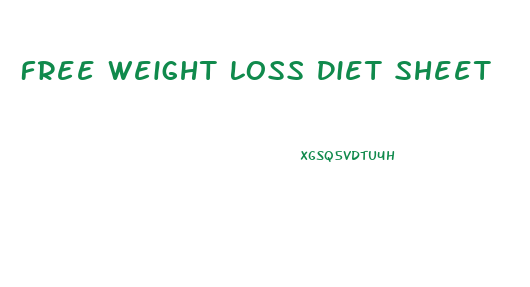 Free Weight Loss Diet Sheet