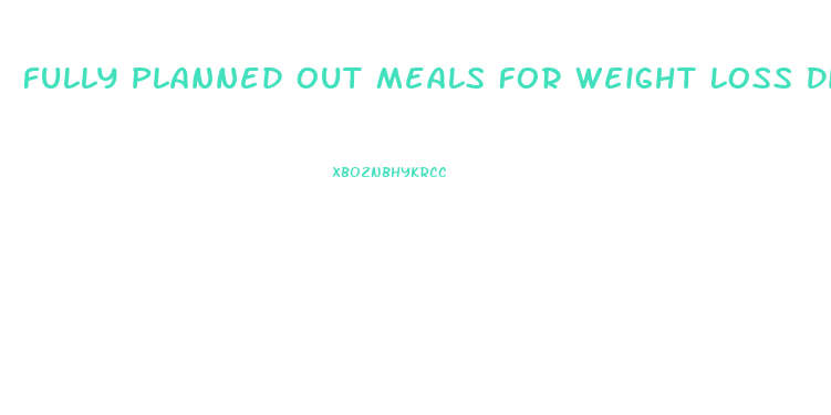 Fully Planned Out Meals For Weight Loss Diet