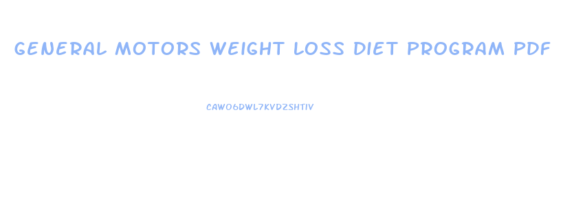 General Motors Weight Loss Diet Program Pdf