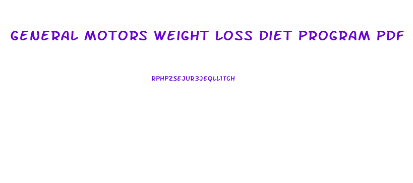 General Motors Weight Loss Diet Program Pdf