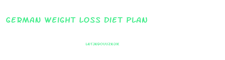 German Weight Loss Diet Plan