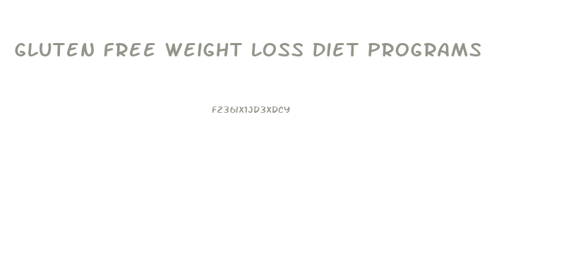 Gluten Free Weight Loss Diet Programs