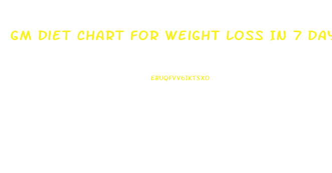 Gm Diet Chart For Weight Loss In 7 Days