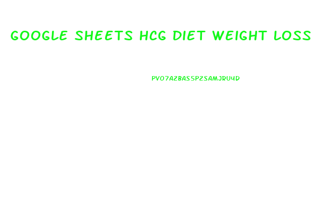 Google Sheets Hcg Diet Weight Loss Chart