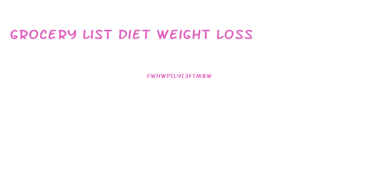 Grocery List Diet Weight Loss