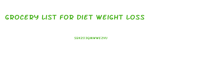 Grocery List For Diet Weight Loss