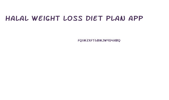 Halal Weight Loss Diet Plan App