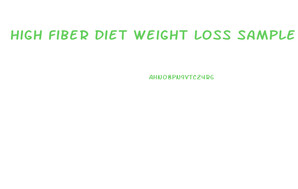 High Fiber Diet Weight Loss Sample Menu