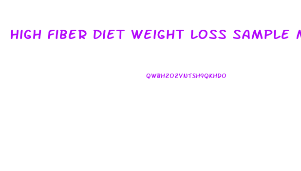 High Fiber Diet Weight Loss Sample Menu