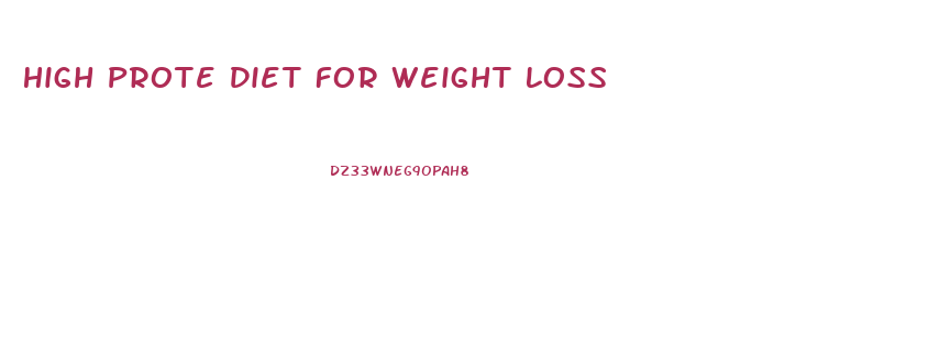 High Prote Diet For Weight Loss