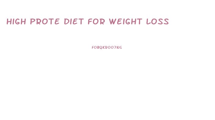 High Prote Diet For Weight Loss