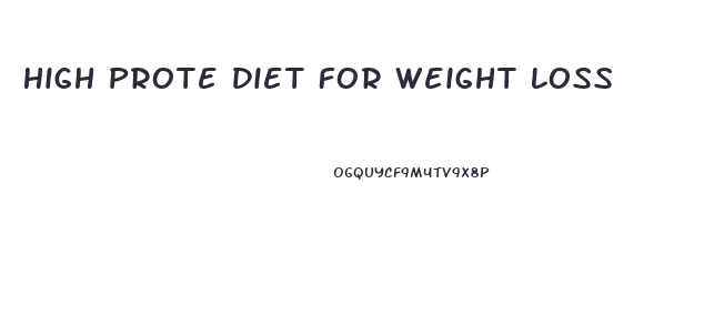 High Prote Diet For Weight Loss